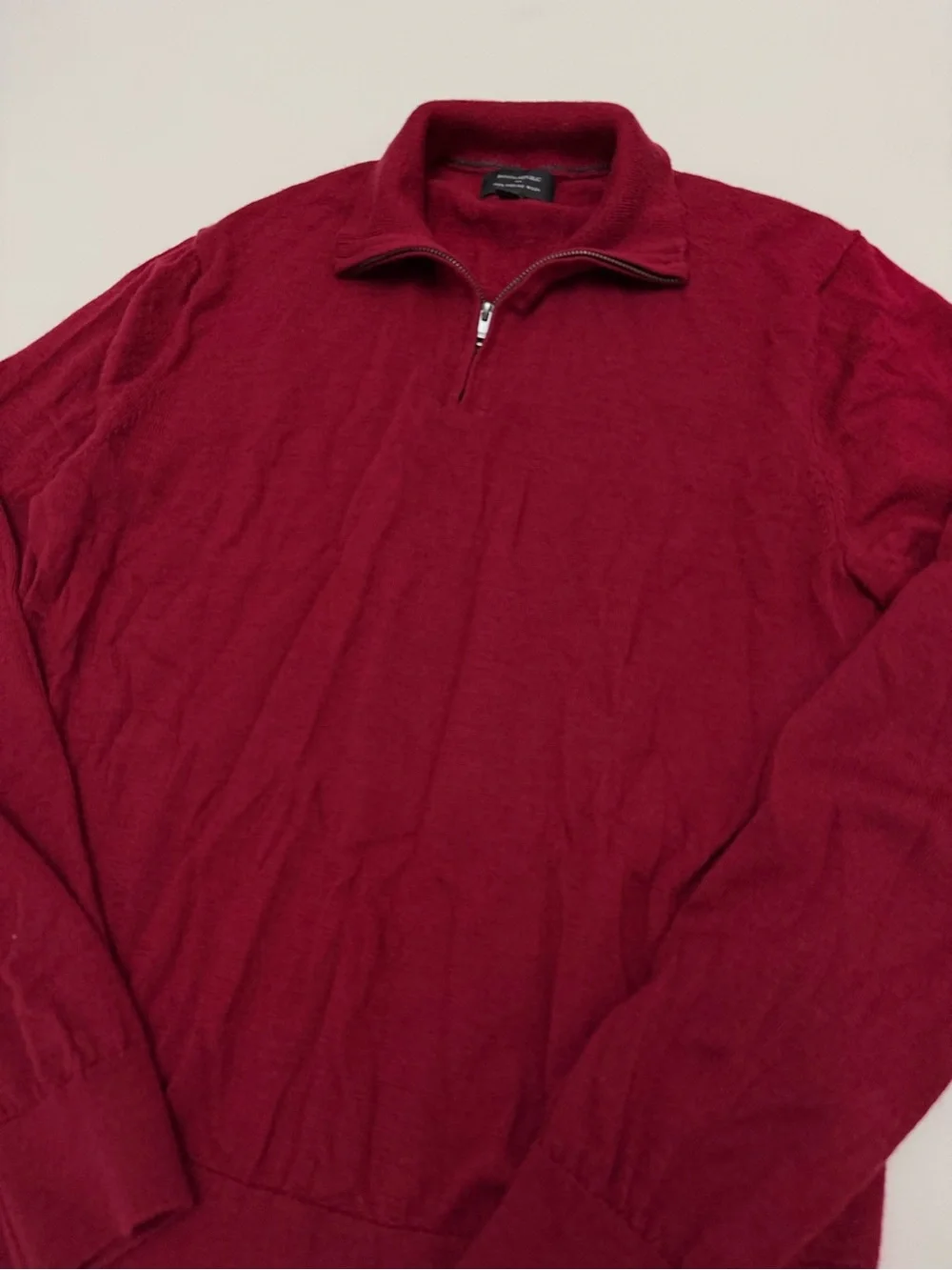 Banana Republic Men's Maroon Half-Zip Sweater 100% Merino Wool Sz Large